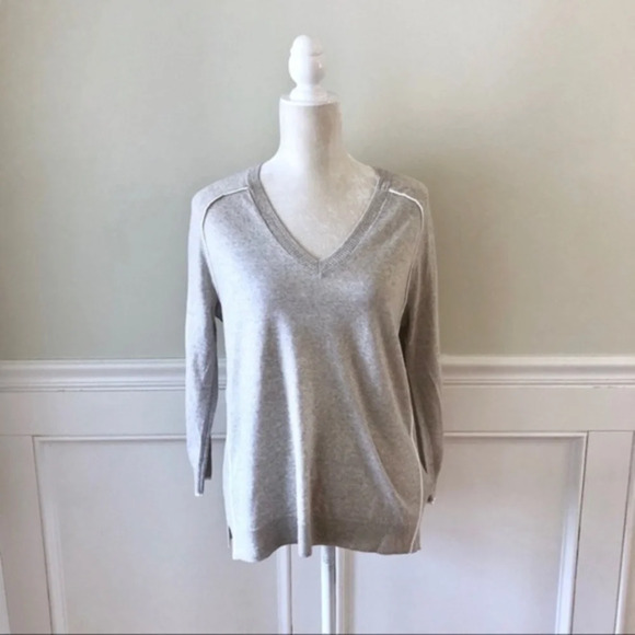 J. Crew New Merino Wool Tipped Gray Sweater XS - Picture 1 of 5